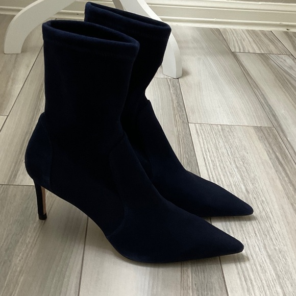 Stuart Weitzman Dark Blue Heeled Boots - Picture 4 of 15